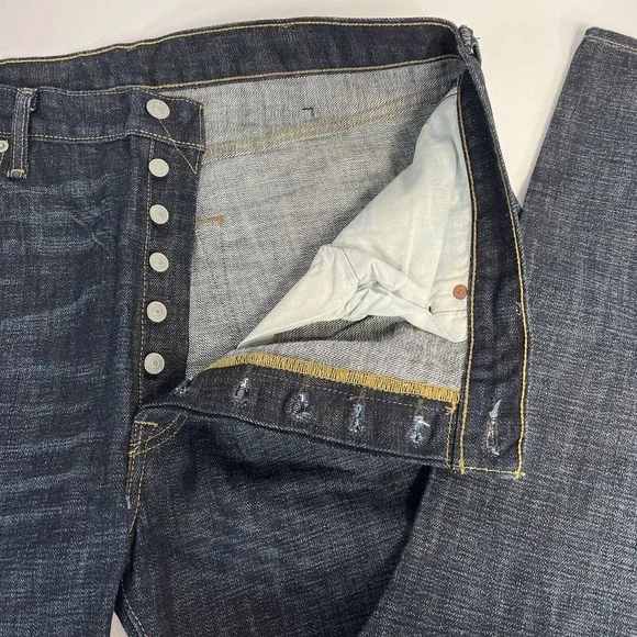 Levis 501 Denim Jeans 40x30 Straight Leg Button Fly Made 1 April 1996 EUC